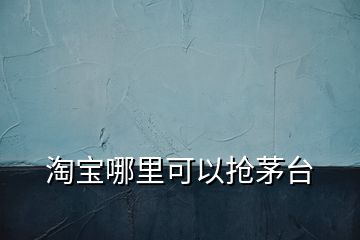 淘寶哪里可以搶茅臺