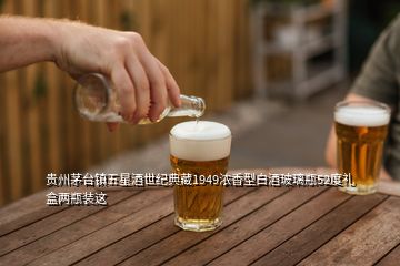 貴州茅臺鎮(zhèn)五星酒世紀典藏1949濃香型白酒玻璃瓶52度禮盒兩瓶裝這