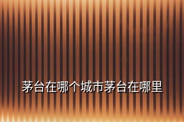 茅臺在哪個城市茅臺在哪里
