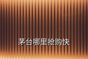 茅臺(tái)哪里搶購快