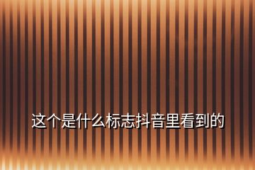 這個是什么標志抖音里看到的