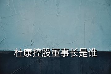 杜康控股董事長是誰