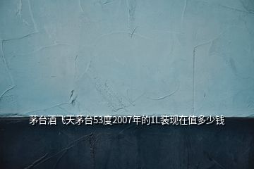 茅臺(tái)酒飛天茅臺(tái)53度2007年的1L裝現(xiàn)在值多少錢(qián)