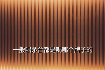 一般喝茅臺都是喝哪個牌子的