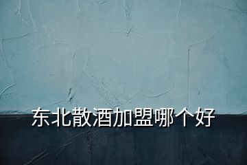 東北散酒加盟哪個(gè)好