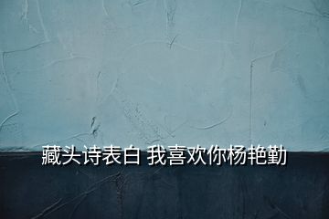 藏頭詩表白 我喜歡你楊艷勤
