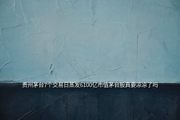 貴州茅臺7個交易日蒸發(fā)6100億市值茅臺股真要涼涼了嗎