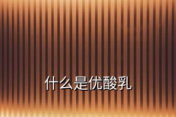 什么是優(yōu)酸乳