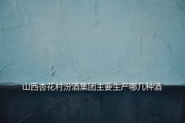 山西杏花村汾酒集團(tuán)主要生產(chǎn)哪幾種酒