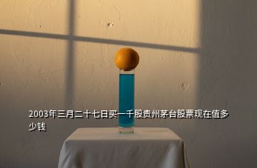 2003年三月二十七日買(mǎi)一千股貴州茅臺(tái)股票現(xiàn)在值多少錢(qián)