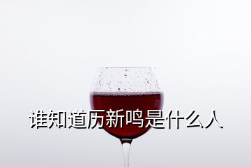 誰(shuí)知道歷新鳴是什么人