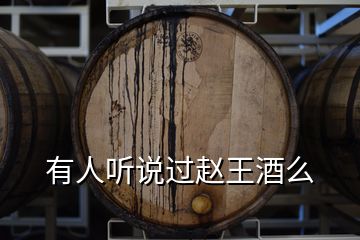 有人聽說(shuō)過(guò)趙王酒么