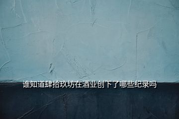 誰知道肆拾玖坊在酒業(yè)創(chuàng)下了哪些紀錄嗎