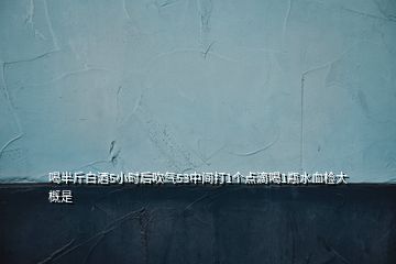 喝半斤白酒5小時后吹氣53中間打1個點滴喝1瓶水血檢大概是