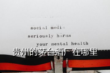 貴州的茅臺酒廠在哪里