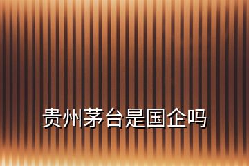 貴州茅臺是國企嗎