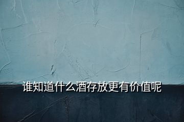 誰(shuí)知道什么酒存放更有價(jià)值呢