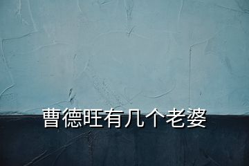 曹德旺有幾個老婆