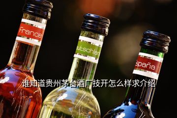 誰知道貴州茅臺(tái)酒廠技開怎么樣求介紹