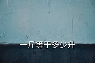 一斤等于多少升