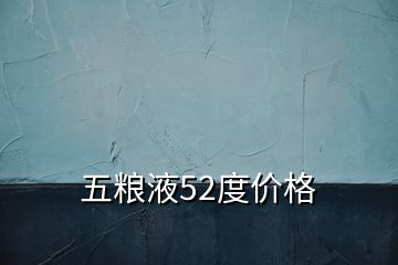 五糧液52度價(jià)格