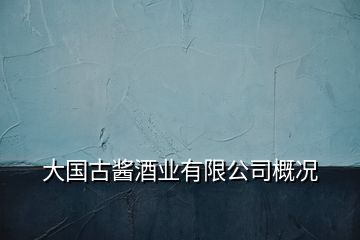 大國(guó)古醬酒業(yè)有限公司概況
