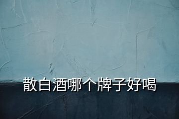 散白酒哪個牌子好喝