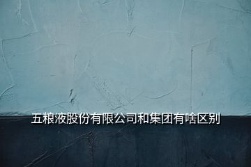 五糧液股份有限公司和集團(tuán)有啥區(qū)別