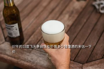 07年的53度飛天茅臺現(xiàn)在價(jià)值多少錢懂酒的來估一下價(jià)