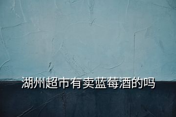 湖州超市有賣藍莓酒的嗎
