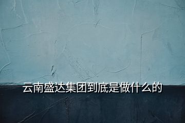 云南盛達集團到底是做什么的