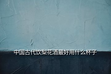 中國(guó)古代飲梨花酒最好用什么杯子