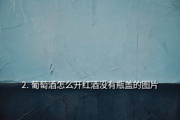 2. 葡萄酒怎么開紅酒沒有瓶蓋的圖片