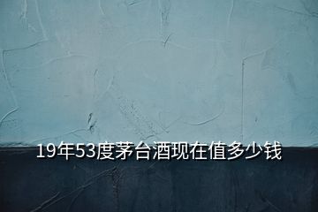 19年53度茅臺(tái)酒現(xiàn)在值多少錢