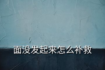 面沒(méi)發(fā)起來(lái)怎么補(bǔ)救
