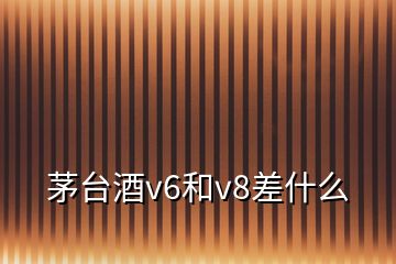 茅臺(tái)酒v6和v8差什么