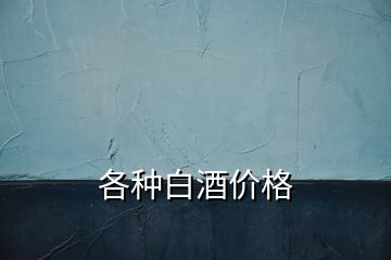 各種白酒價(jià)格