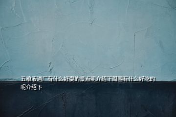 五糧液酒廠有什么好耍的景點(diǎn)呢介紹下周?chē)惺裁春贸缘哪亟榻B下