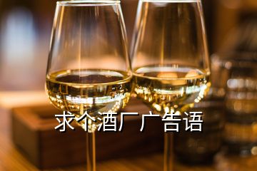 求個(gè)酒廠廣告語(yǔ)
