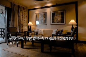 女兒紅5杯1斤2兩紅酒5杯一斤2兩易拉罐啤酒5瓶等于多少白酒  問