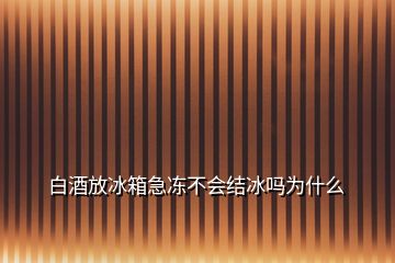 白酒放冰箱急凍不會結(jié)冰嗎為什么