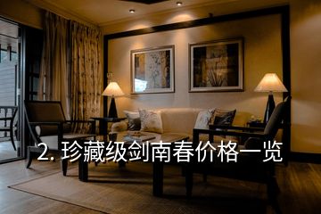 2. 珍藏級(jí)劍南春價(jià)格一覽