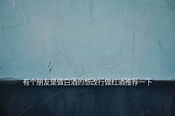 有個朋友是做白酒的想改行做紅酒推薦一下
