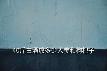 40斤白酒放多少人參和枸杞子
