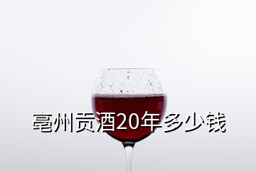 亳州貢酒20年多少錢(qián)
