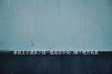 茅臺王子酒多少錢一瓶南京中央門哪個(gè)地方有賣