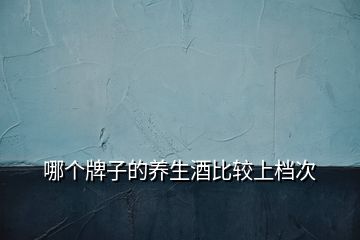 哪個牌子的養(yǎng)生酒比較上檔次