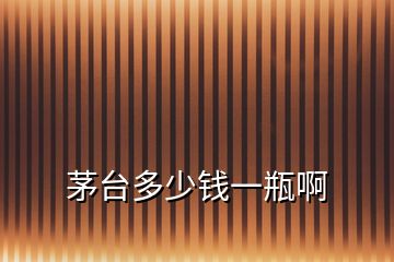 茅臺(tái)多少錢(qián)一瓶啊