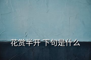 花賞半開(kāi) 下句是什么