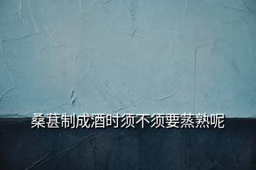 桑葚制成酒時(shí)須不須要蒸熟呢